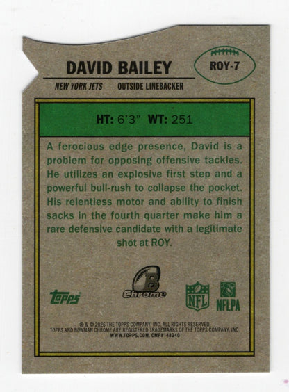 2026 Bowman David Bailey Card Rookie of the Year Favorites New York Jets