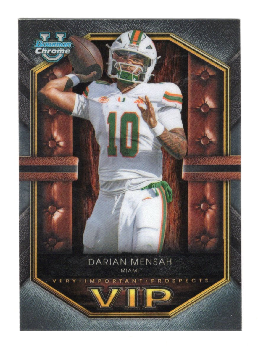 2026 Bowman Darian Mensah Card Very Important Prospects Miami Hurricanes