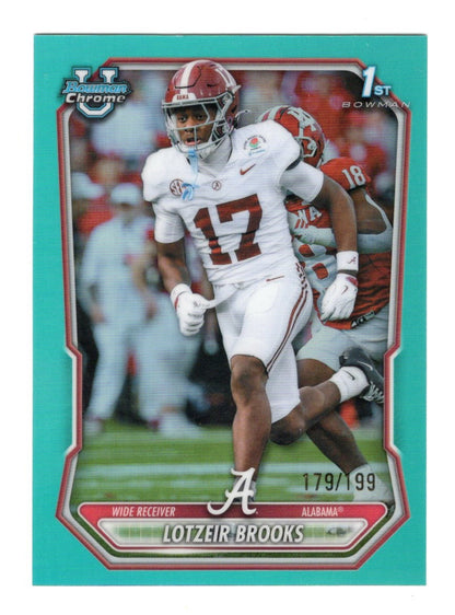 2026 Bowman Lotzeir Brooks Card Prospects Aqua SN Alabama Crimson Tide
