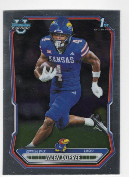 2026 Bowman Jalen Dupree Card Chrome Prospects Kansas Jayhawks