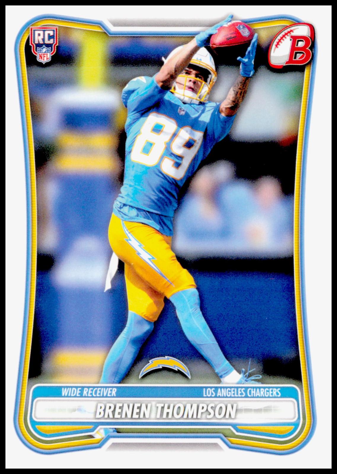 2026 Bowman Brenen Thompson Card RC Los Angeles Chargers