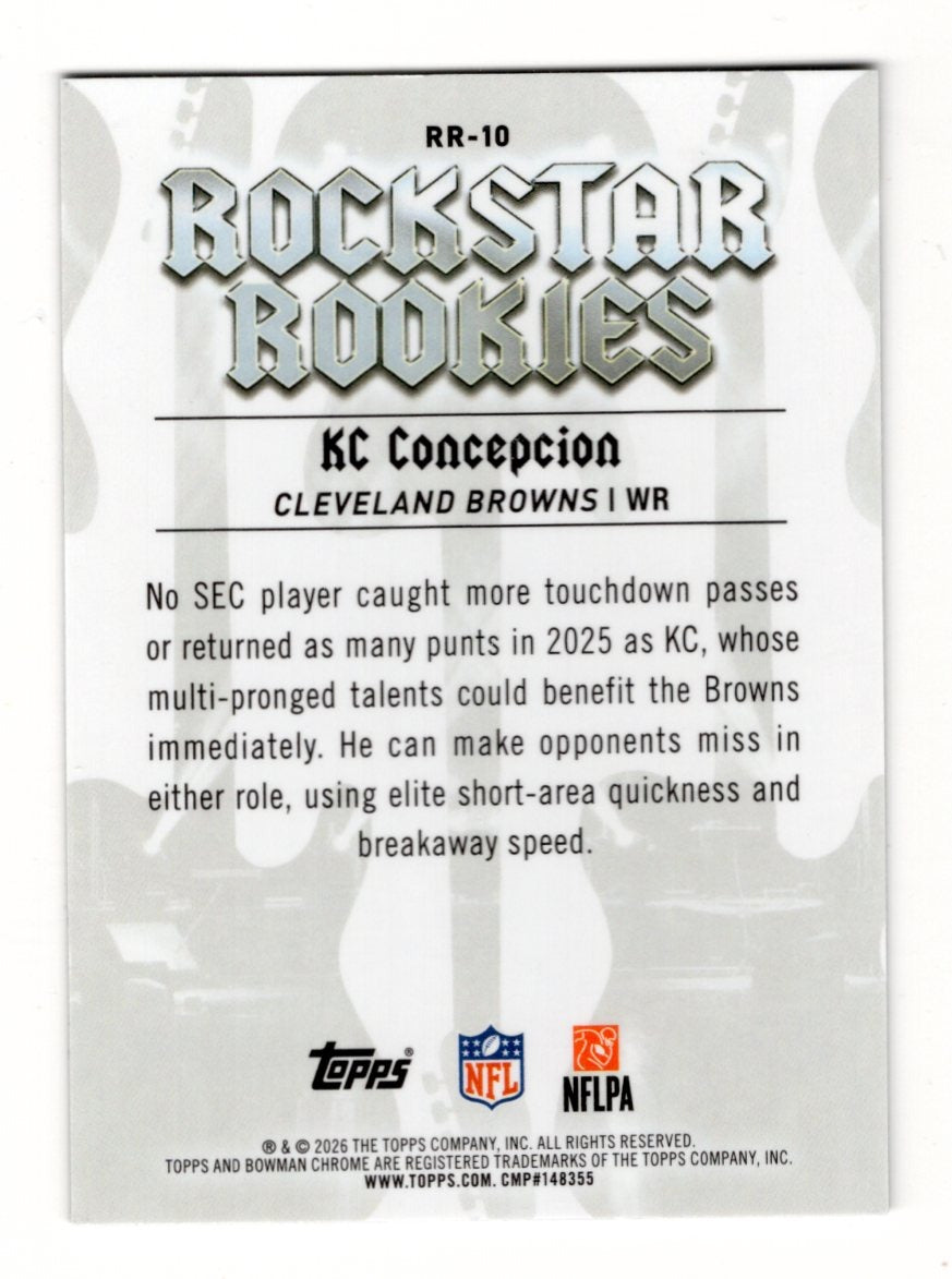 2026 Bowman KC Concepcion Card Rockstar Rookies Cleveland Browns