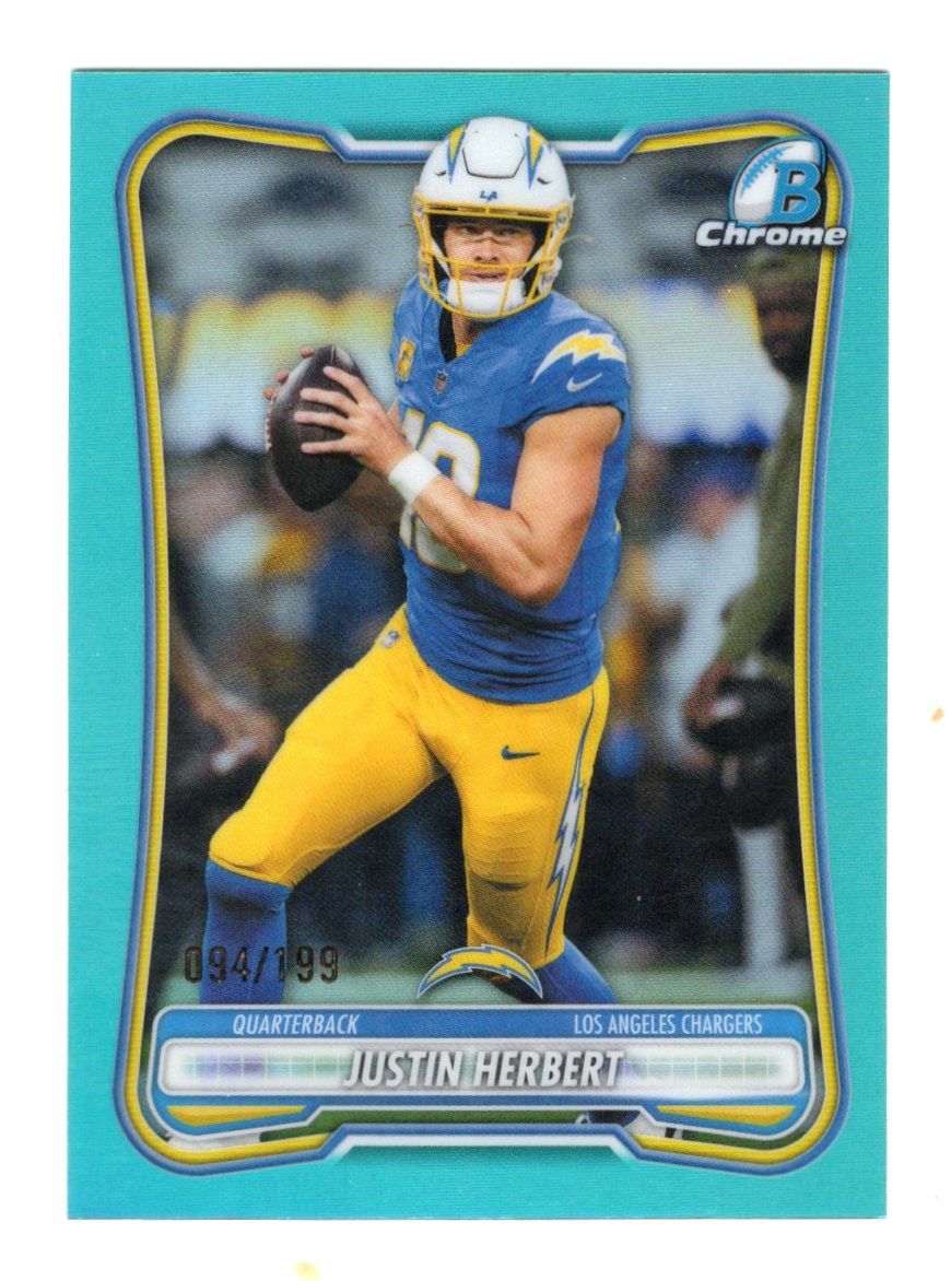 2026 Bowman Justin Herbert Card Aqua SN Los Angeles Chargers /199