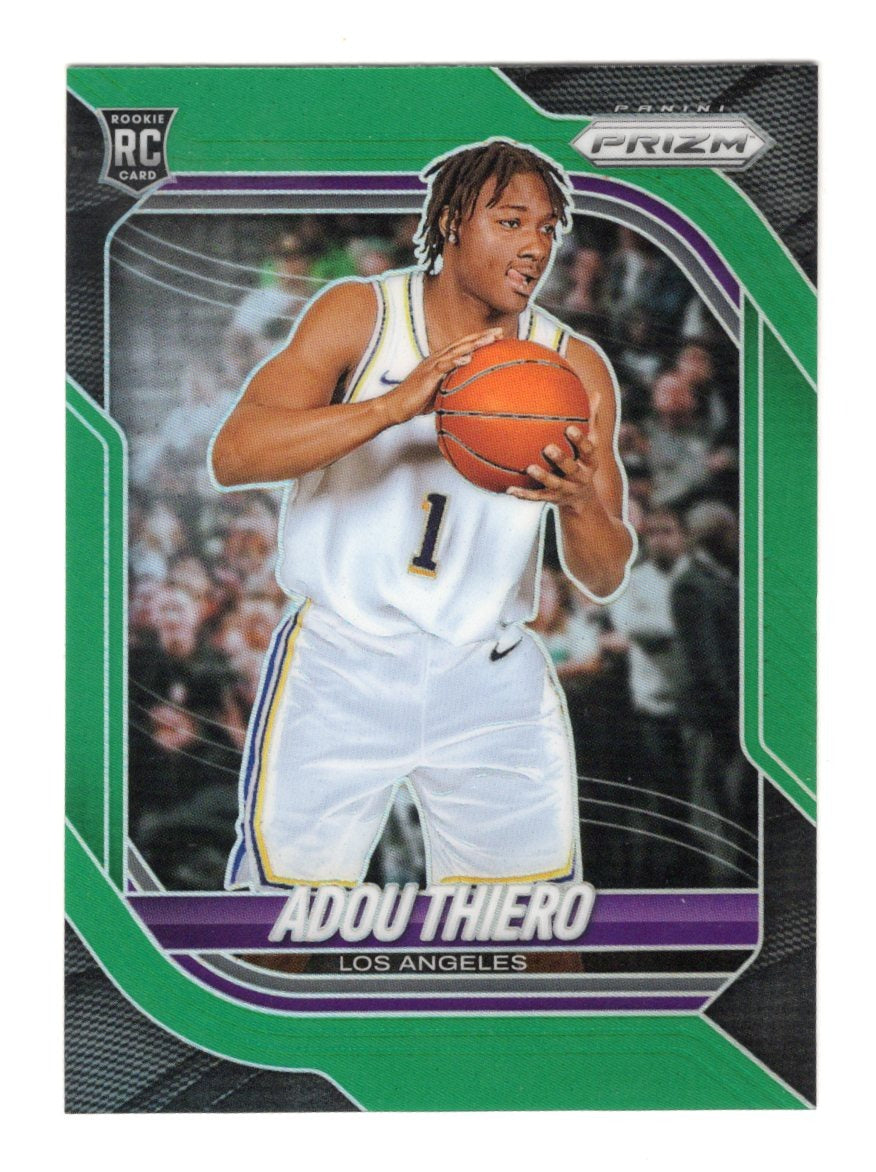 2025-26 Panini Prizm Adou Thiero Card Green Prizm RC Los Angeles Lakers