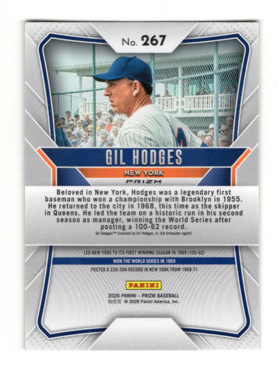 2026 Panini Prizm Gil Hodges Card Green Prizm HOF New York Mets