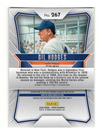 2026 Panini Prizm Gil Hodges Card Green Prizm HOF New York Mets