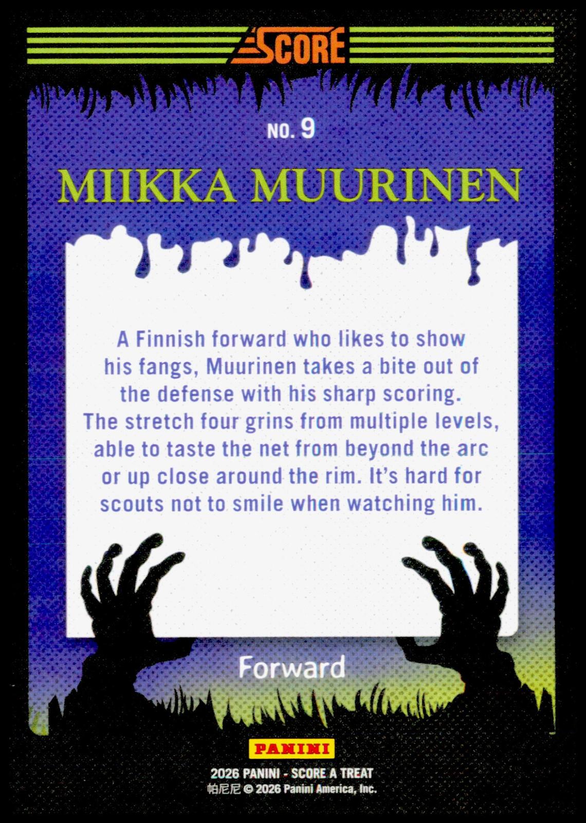 2026 Score-A-Treat Miikka Muurinen Card Holo Webs NIL