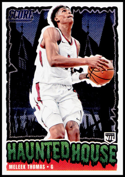 2026 Panini Score A Treat Meleek Thomas #213 Haunted House Guard Arkansas NIL