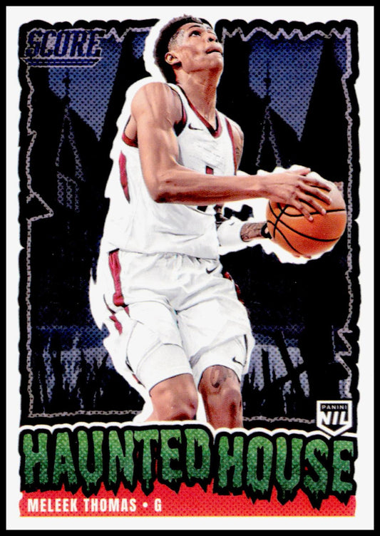 2026 Panini Score A Treat Meleek Thomas #213 Haunted House Guard Arkansas NIL