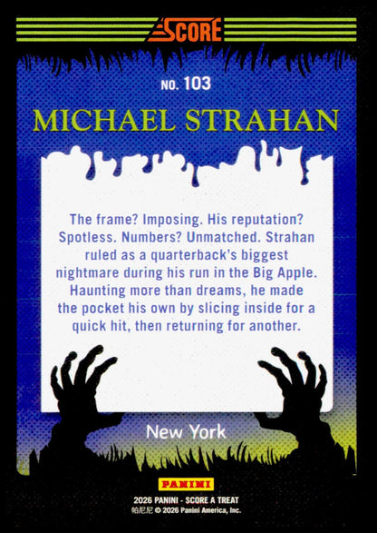 2026 Score-A-Treat Multi-Sport Michael Strahan Card Pumpkins HOF New York Giants