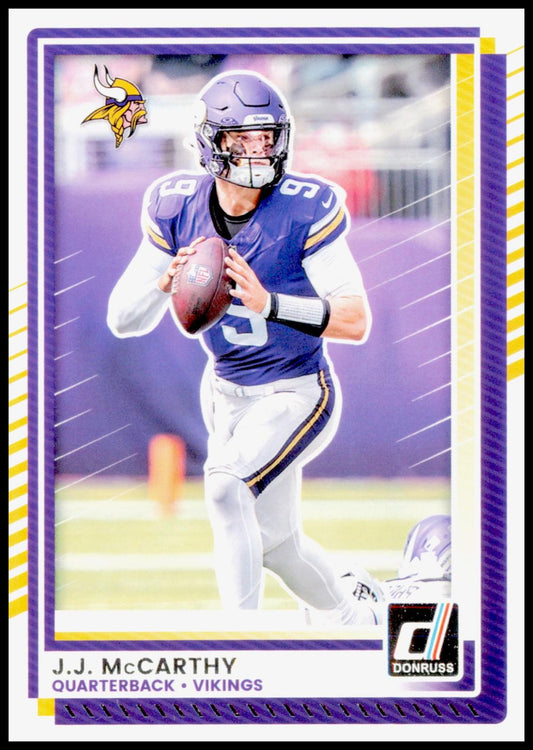 2025 Donruss J.J. McCarthy Card Minnesota Vikings