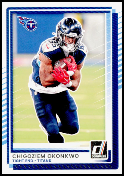 2025 Donruss Chigoziem Okonkwo Card Tennessee Titans