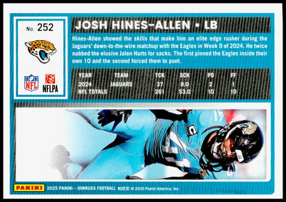 2025 Donruss Josh Hines-Allen Card Jacksonville Jaguars