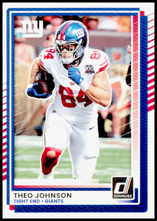 2025 Donruss Theo Johnson Card New York Giants