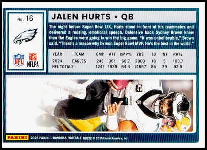 2025 Donruss Jalen Hurts Card Philadelphia Eagles