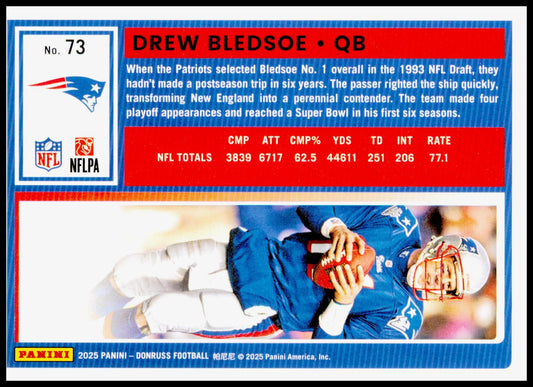2025 Donruss Drew Bledsoe Card New England Patriots