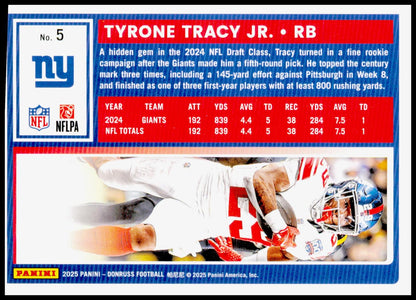 2025 Donruss Tyrone Tracy Jr. Card Press Proofs Red New York Giants