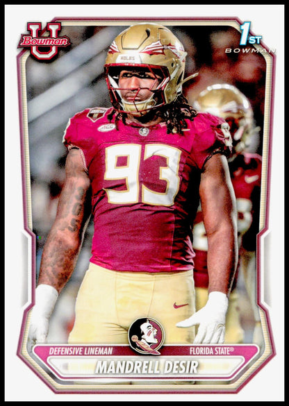 2026 Bowman Mandrell Desir Card Prospects Florida State Seminoles