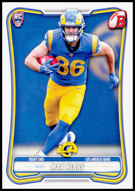 2026 Bowman Max Klare Card RC Los Angeles Rams