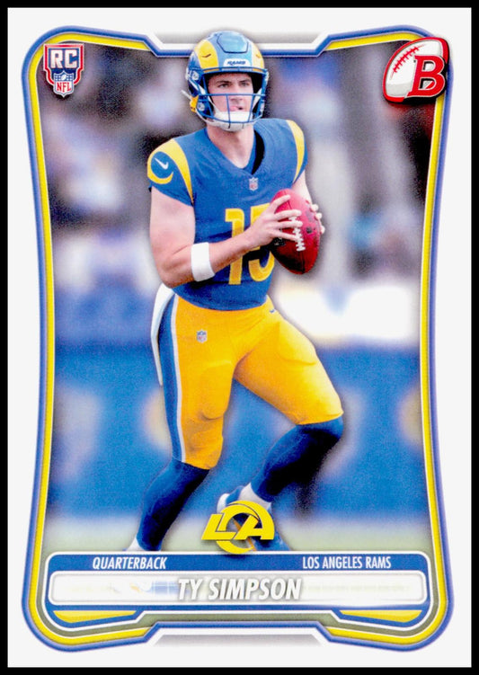 2026 Bowman Ty Simpson Card RC Los Angeles Rams