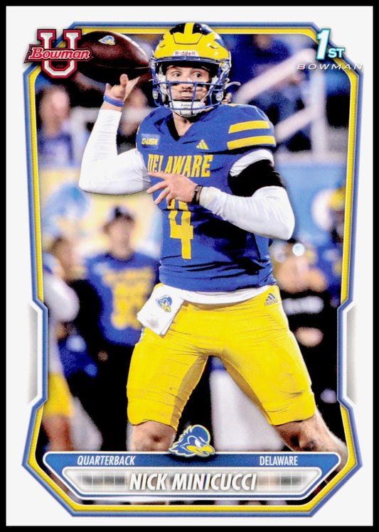 2026 Bowman Nick Minicucci Card Prospects Delaware Fightin' Blue Hens