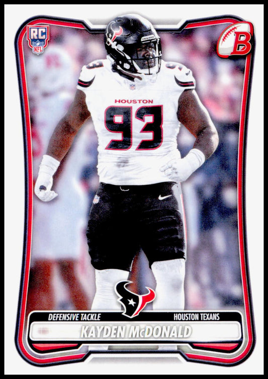 2026 Bowman Kayden McDonald Card RC Houston Texans