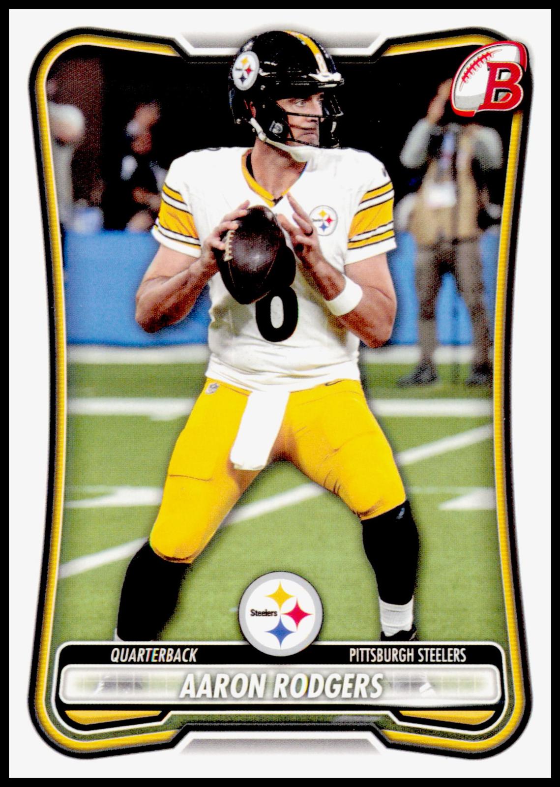 2026 Bowman Aaron Rodgers Card Pittsburgh Steelers