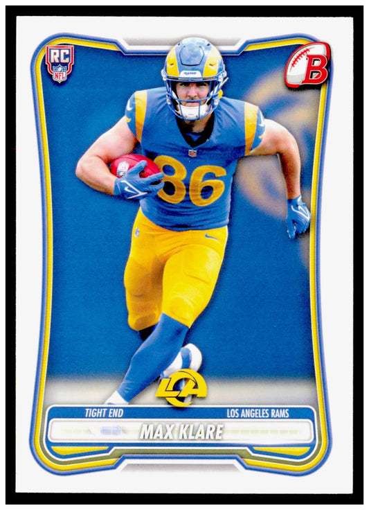 2026 Bowman Max Klare Card RC Los Angeles Rams