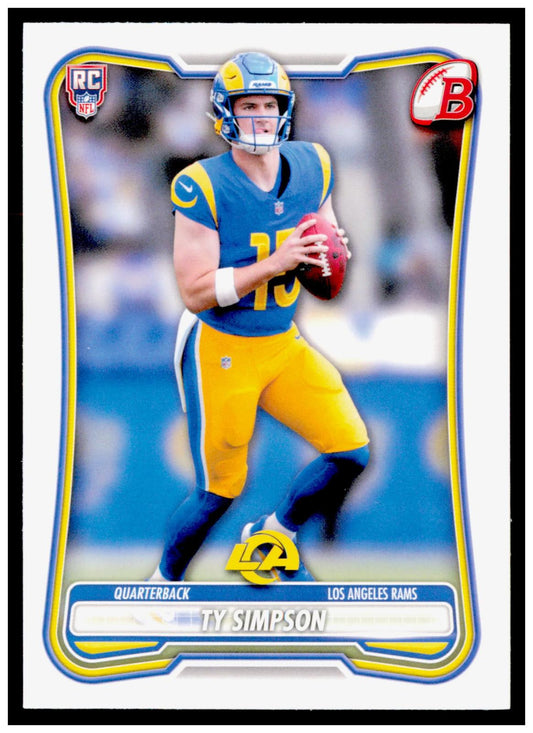 2026 Bowman Ty Simpson Card RC Los Angeles Rams