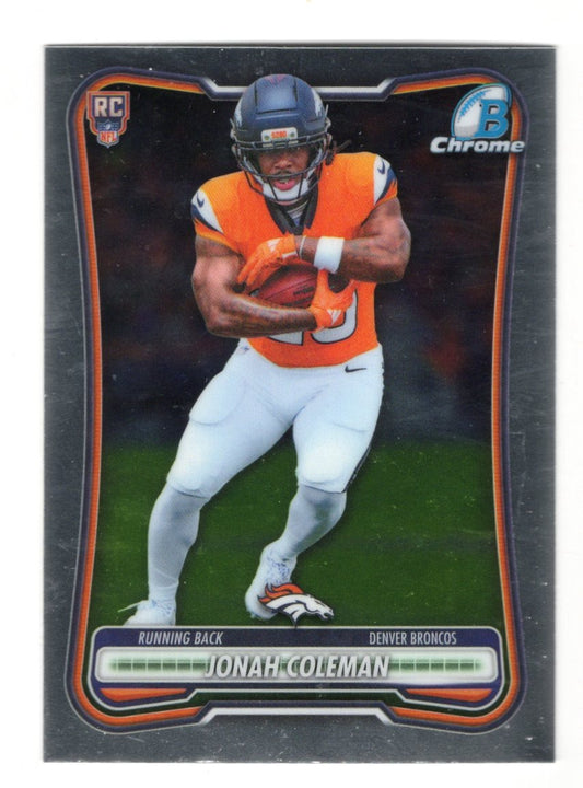 2026 Bowman Jonah Coleman Card Chrome Denver Broncos