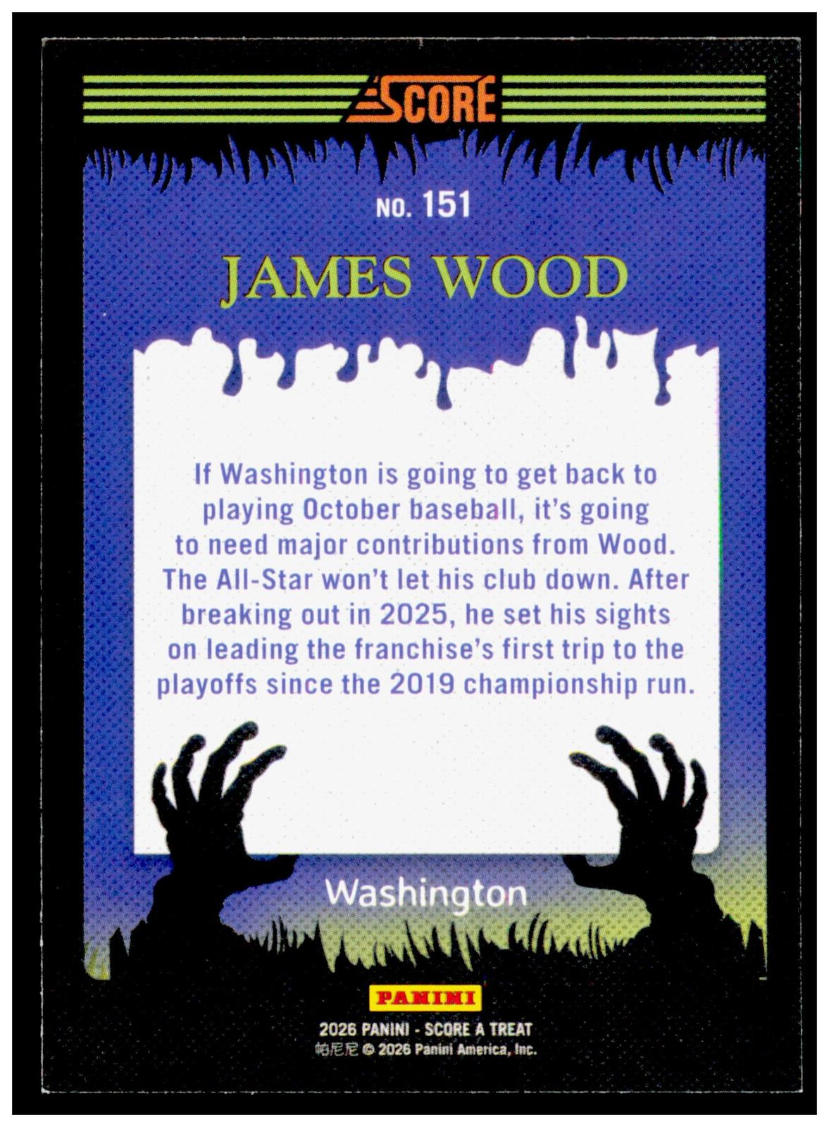 2026 Score-A-Treat James Wood Card Washington Nationals
