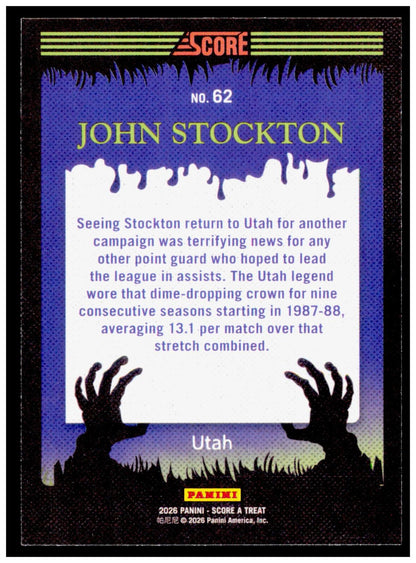 2026 Score-A-Treat John Stockton Card HOF Utah Jazz