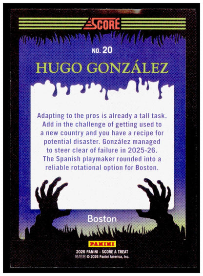 2026 Score-A-Treat Hugo Gonzalez Card Pumpkins Boston Celtics