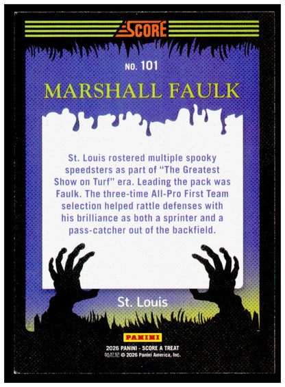 2026 Score-A-Treat Marshall Faulk Card HOF St. Louis Rams