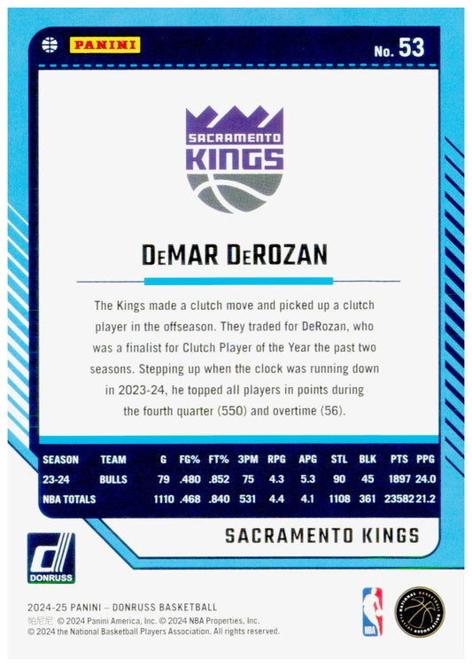 2024-25 Donruss DeMar DeRozan Card Sacramento Kings