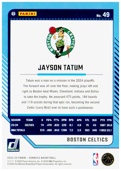 2024-25 Donruss Jayson Tatum Card Boston Celtics