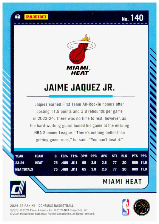 2024-25 Donruss Jaime Jaquez Jr. Card Miami Heat