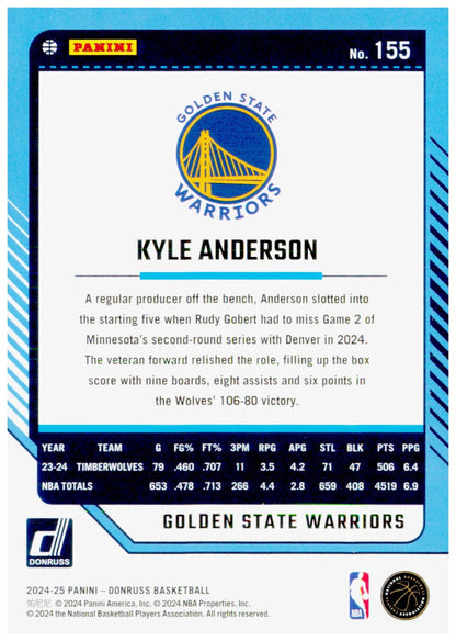 2024-25 Donruss Kyle Anderson Card Golden State Warriors