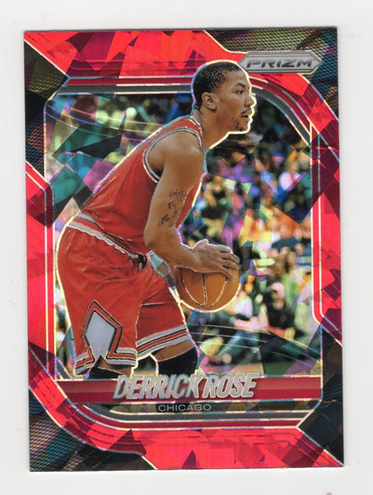 2025-26 Panini Prizm Derrick Rose Card Red Ice Prizm Chicago Bulls