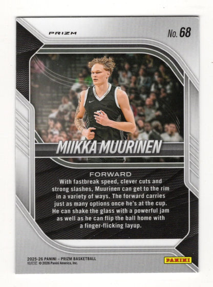2025-26 Panini Prizm Miikka Muurinen Card Red Ice Prizm NIL