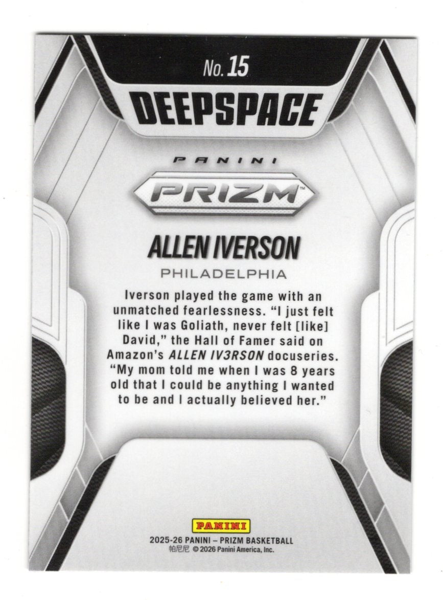 2025-26 Panini Prizm Allen Iverson Card Deep Space Philadelphia 76ers
