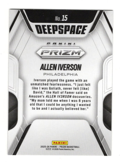 2025-26 Panini Prizm Allen Iverson Card Deep Space Philadelphia 76ers