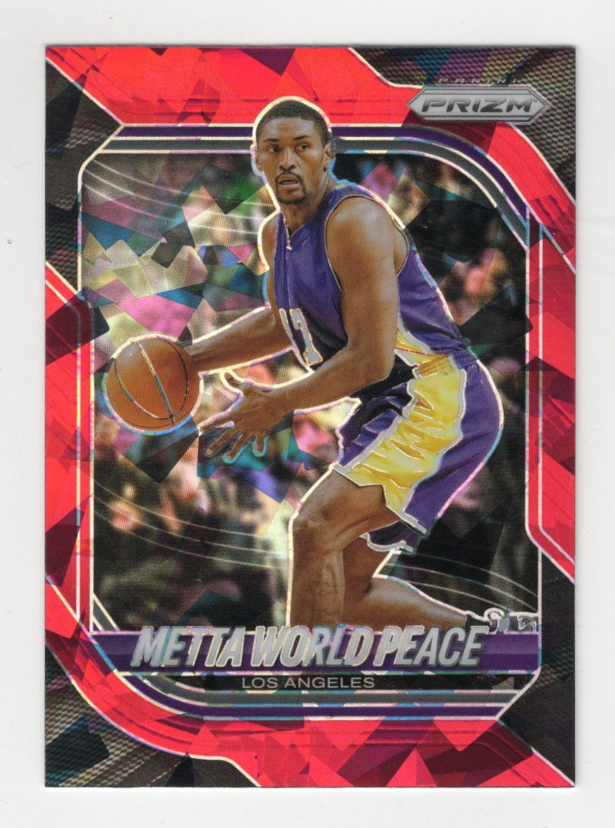 2025-26 Panini Prizm Metta World Peace Card Red Ice Prizm Los Angeles Lakers