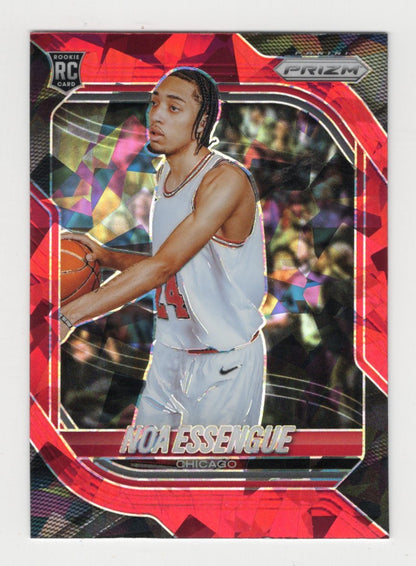 2025-26 Panini Prizm Noa Essengue Card Red Ice Prizm RC Chicago Bulls