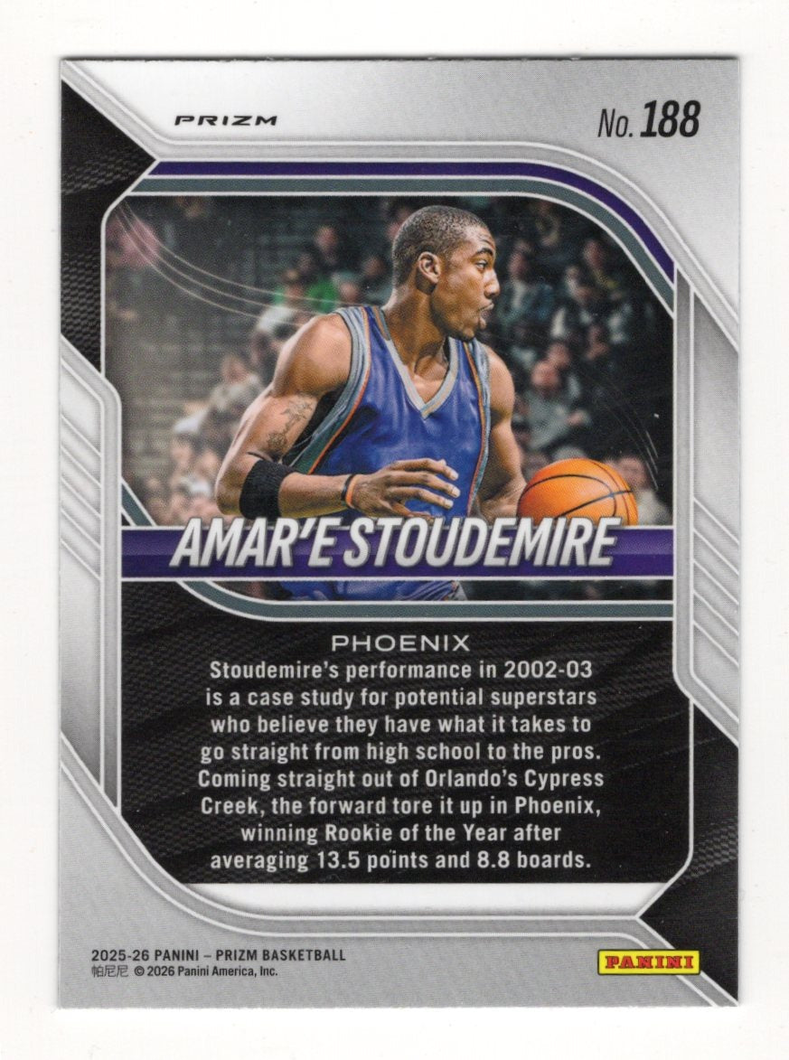 2025-26 Panini Prizm Amar'e Stoudemire Card Green Prizm Phoenix Suns