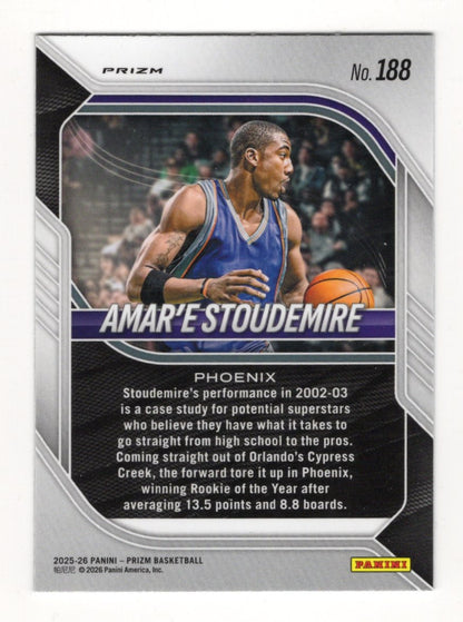 2025-26 Panini Prizm Amar'e Stoudemire Card Green Prizm Phoenix Suns