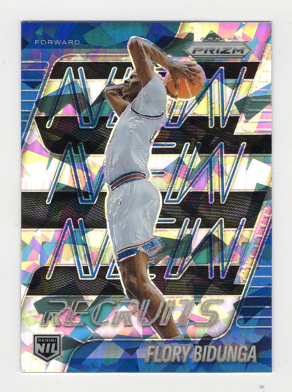 2025-26 Panini Prizm Flory Bidunga New Recruits  Ice Prizm #9 Kansas RC