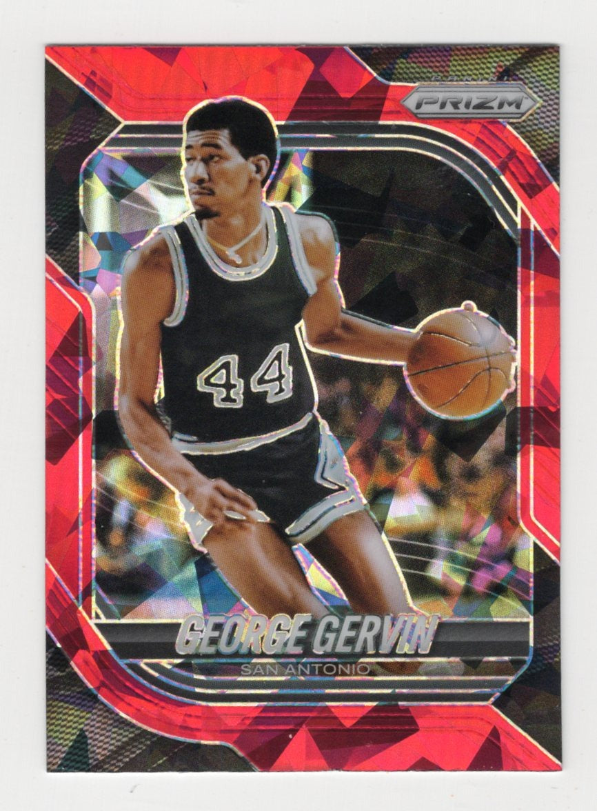 2025-26 Panini Prizm George Gervin Card Red Ice Prizm San Antonio Spurs