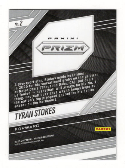 2025-26 Panini Prizm Tyran Stokes Card Fearless