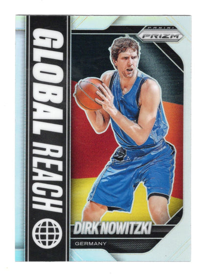 2025-26 Panini Prizm Dirk Nowitzki Card Global Reach Prizm Silver Mavericks